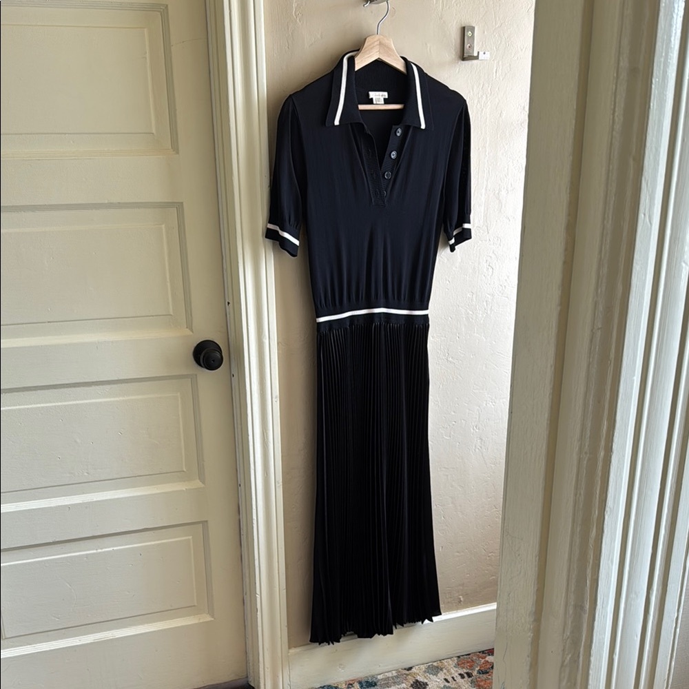 Shoshanna Loren Pleated Polo Midi Dress